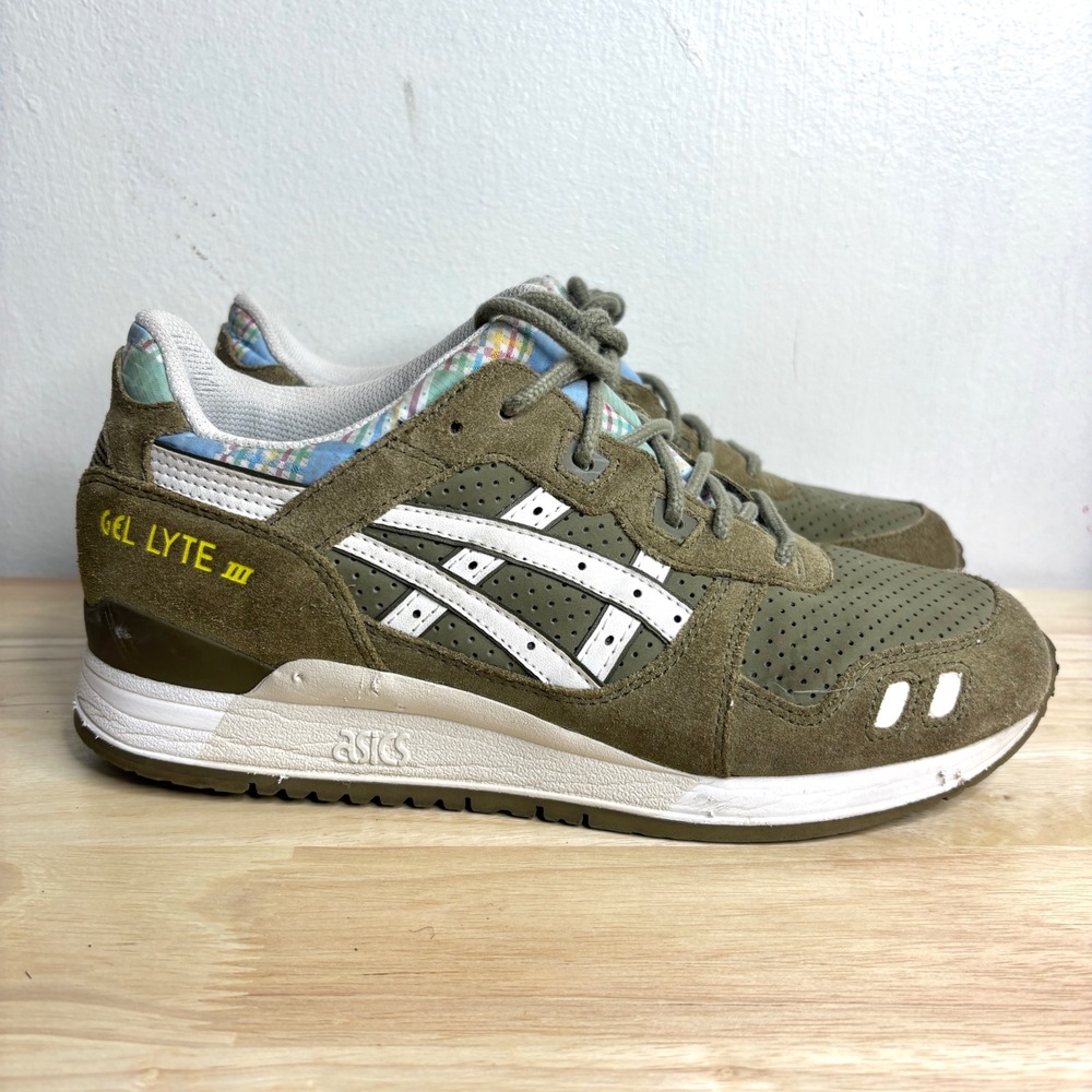Asics Gel-Lyte III Sneakers Mens 9 Olive Green Retro Running Shoes Gorpcore